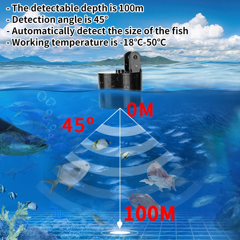 إنذار 100 متر المحمولة السونار - مراجعة Fish Finder Transducer وسعره