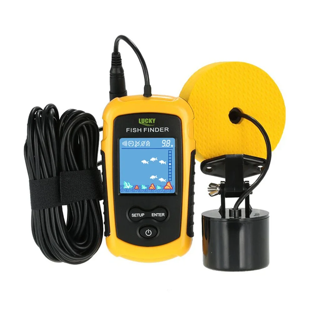 محظوظ LCD شاشة ملونة المحمولة  - مراجعة Fish Finder Transducer وسعره