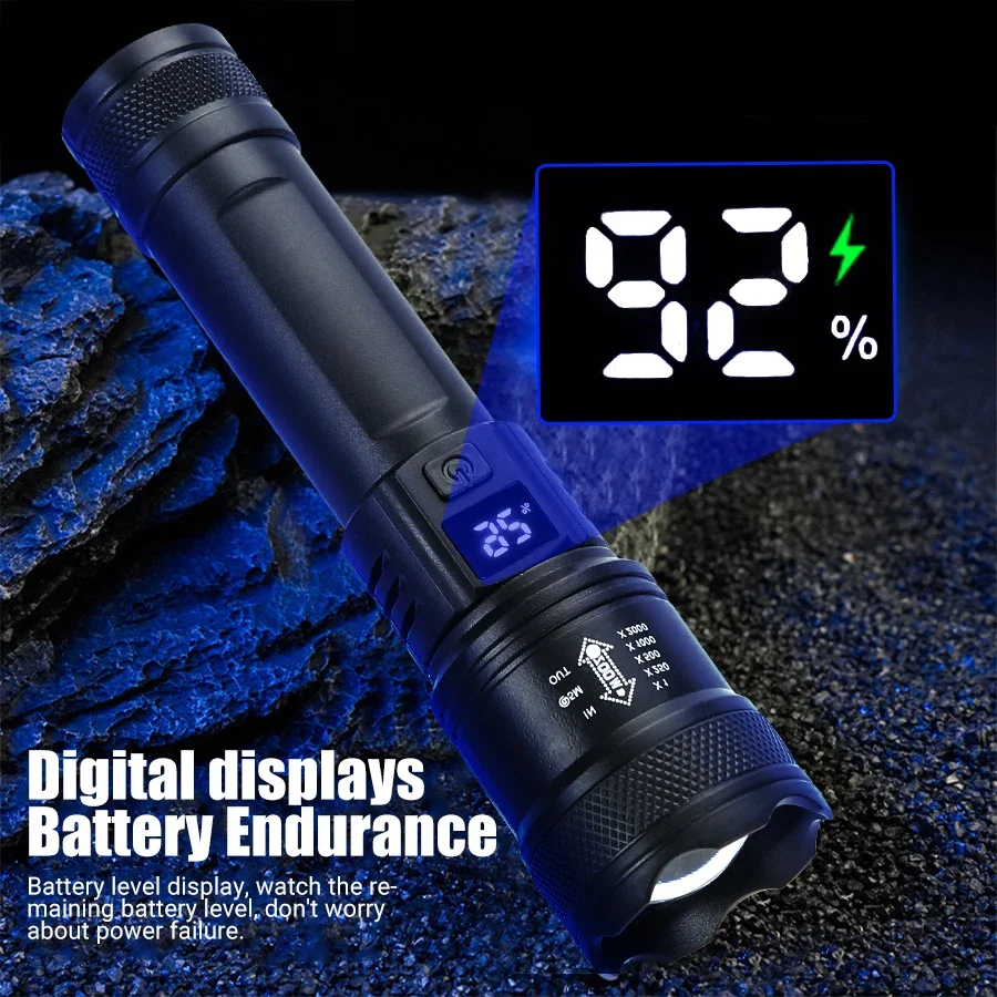 مصباح يدوي LED قوي مع شاشة بطا - مراجعة Fish Finder Battery وسعره