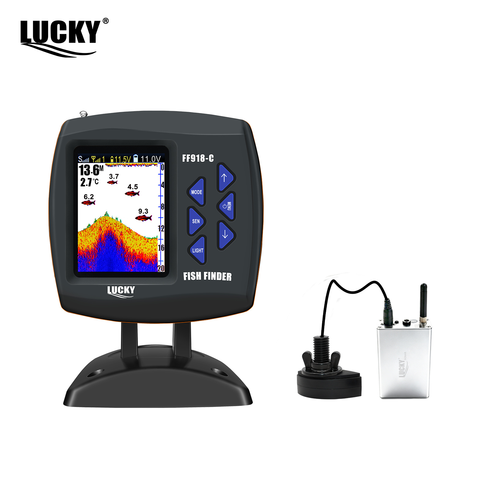 جهاز لاكي FF918 لاسلكي للتحكم  - مراجعة Fish Finder Transducer وسعره